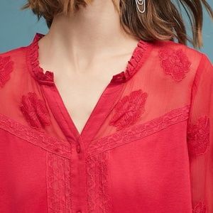 Anthropologie Tops - Anthropologie Meadow Rue Floral Henley new Anthropologie Tops - Anthropologie Meadow Rue Floral Henley new